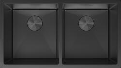 Mexen Binox kéttálcás acél mosogató 800 x 450 mm, fekete - 6421802000-70