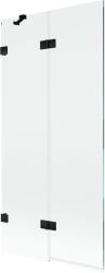 Mexen Lunar kétszárnyú fürdőkád paraván bal oldalra 90 x 150 cm, átlátszó, fekete - 897-090-100-70-00-L