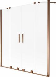 Mexen Velar Duo 2-szárnyú eltolható kádparaván 160 x 150 cm, zúzmarás, rózsaarany - 896-160-000-32-60
