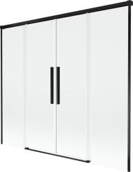 Mexen Rox 2-szárnyú tolható fürdőkád paraván, 190 x 150 cm, áttetsző, fekete - 8C9-190-002-70-00