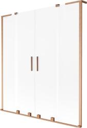 Mexen Velar L Duo kétszárnyú toló fürdőkád paraván 150 x 150 cm, matt, kefevelt réz - 896-150-003-32-65