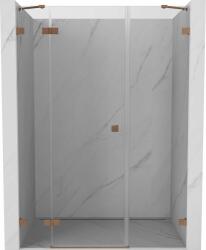 Mexen Lunar balos zuhanyajtó balos 125 cm, átlátszó, kefe mért réz - 834S-125-050-65-00-L