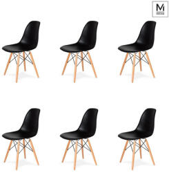 Modesto Design Modesto DSW Szék Műanyag Fekete Bükk Alappal 6 Darabos Szett (C1021B.BLACK.SET6)