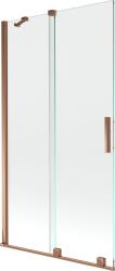 Mexen Velar 2-szárnyú, toló kádparaván 100 x 150 cm, átlátszó, rózsaarany - 896-100-000-01-60