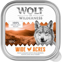Wolf of Wilderness 6x150g Wolf of Wilderness Adult Wide Acres - csirke tálcás nedves kutyatáp