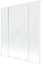 Mexen Velar L Duo kádparaván 2-szárnyú toló 160 x 150 cm, átlátszó, fehér - 896-160-003-02-20