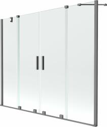 Mexen Velar Duo kádparaván, 2 szárnyú, toló, 170 x 150 cm, átlátszó, fekete fém - 896-170-000-02-95