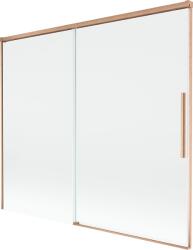 Mexen Rox kádparaván 2-szárnyú tolóajtós 180 x 150 cm, átlátszó, kefélt réz - 8C9-180-001-65-00
