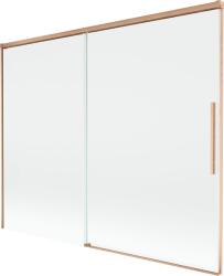 Mexen Rox 2-szárnyú toló fürdőkád paraván 190 x 150 cm, átlátszó, kefe hatású réz - 8C9-190-001-65-00