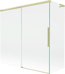 Mexen Rox L 2-szárnyas toló kádparaván 160 + 75 x 150 cm, átlátszó, arany kefélt - 8C9L-160-075-55-00