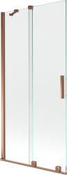Mexen Velar 2 szárnyú, tolóajtós kádparaván 90 x 150 cm, átlátszó, rózsaarany - 896-090-000-01-60