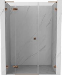 Mexen Lunar L balra nyíló zuhanyajtó 140 cm, átlátszó, rózsaarany - 834SL-140-050-60-00-L