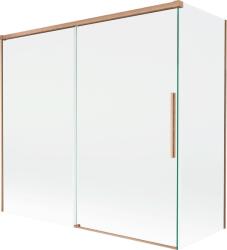 Mexen Rox fürdőkád paraván 2-szárnyas toló 170 + 70 x 150 cm, átlátszó, csiszolt réz - 8C9-170-070-65-00