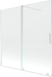 Mexen Velar 2-szárnyú, 160 x 150 cm-es, átlátszó, fehér fürdőkádparaván - 896-160-000-01-20