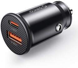 ORICO PowerMini 30W USB-C + USB-A autós töltő - fekete