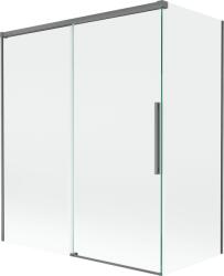 Mexen Rox kádparaván 2-szárnyú tolóajtós 140 + 70 x 150 cm, átlátszó, gun metal - 8C9-140-070-95-00