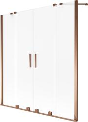 Mexen Velar Duo 2-szárnyú, toló fürdőkád paraván 140 x 150 cm, matt, rózsaarany - 896-140-000-32-60