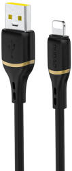 Dudao L25L 30W USB-A - Lightning kábel puha szilikon fonással Lightning 1m - fekete