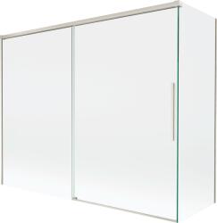 Mexen Rox tolóajtós kádparaván, 2 szárnyú, 190 + 80 x 150 cm, átlátszó, csiszolt nikkel - 8C9-190-080-97-00