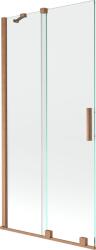 Mexen Velar 2-szárnyú toló kádparaván 90 x 150 cm, átlátszó, kefélt réz - 896-090-000-01-65