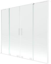 Mexen Velar L Duo kádparaván, 2-szárnyú tolható, 180 x 150 cm, átlátszó, fehér - 896-180-003-02-20