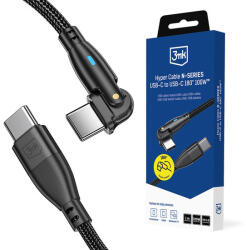 3mk Protection 3mk Hyper Cable N-SZÉRIA USB-C / USB-C 1m PD 3.0 QC 3.0 20V / 5A 100W - fekete