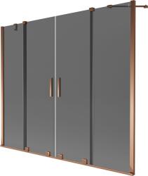 Mexen Velar Duo kétszárnyú fürdőkád-paraván, tolóajtós, 170 x 150 cm, grafit, rózsaarany - 896-170-000-42-60