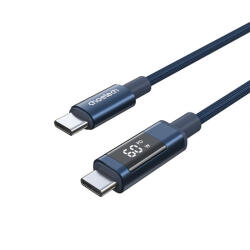 Choetech XCC-1068 PD 60W USB-C - USB-C kábel kijelzővel 1.2 m - Kék