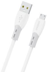 Dudao L25SM 3 A USB-A - micro USB kábel puha szilikon fonással 1 m - fehér
