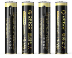 ORICO Ener-G EG7C lítium akkumulátor 1.5V 500mWh AAA USB-C újratölthető akkumulátor töltőkábellel 4 db