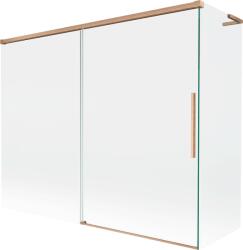 Mexen Rox L kádparaván 2-szárnyú toló 190 + 90 x 150 cm, átlátszó, kefe hatású réz - 8C9L-190-090-65-00