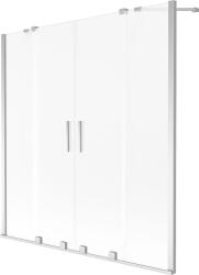 Mexen Velar Duo kétszárnyú, eltolható, 140 x 150 cm-es fürdőszobai paraván, fagyos, króm - 896-140-000-32-01