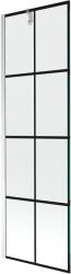 Mexen Next 1 szárnyú fürdőszobai paraván 60 x 150 cm, fekete rács, króm - 895-060-000-00-77-01