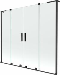 Mexen Velar L Duo kétszárnyú, toló rendszerű fürdőkád válaszfal 180 x 150 cm, átlátszó, fekete - 896-180-003-02-70
