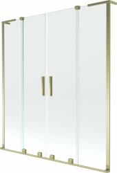 Mexen Velar L Duo kádparaván 2 szárnyú tolóajtóval 150 x 150 cm, átlátszó, arany - 896-150-003-02-50
