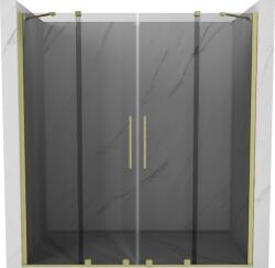 Mexen Velar Duo 180 cm-es tolóajtós zuhanyajtó, grafit, arany kefével - 871-180-000-42-55