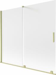 Mexen Velar fürdőszobai tolóajtó 2 szárnyú, 180 x 150 cm, deres, arany kefe - 896-180-000-31-55