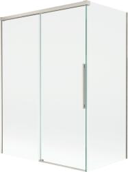 Mexen Rox 2-szárnyú toló fürdőkád paraván 120 + 70 x 150 cm, átlátszó, szálcsiszolt nikkel - 8C9-120-070-97-00