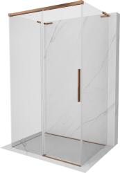 Mexen Rox-3S L 3-falú, tolóajtós zuhanykabin 160 x 85 cm, átlátszó, rózsaarany - 8C2L-160-085-60-00-3S