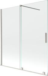 Mexen Velar 2-szárnyú, toló fürdőszobai paraván 150 x 150 cm, átlátszó, kefélt nikkel - 896-150-000-01-97