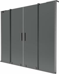 Mexen Velar L Duo kétrészes kádparaván 2-szárnyú toló 170 x 150 cm, grafit, kefélt gun gray - 896-170-003-42-66