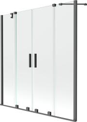 Mexen Velar Duó kádparaván 2-szárnyú tolóajtós 160 x 150 cm, átlátszó, fegyvermetál - 896-160-000-02-95