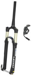 SR Suntour Suntour Axon-RL-RC 29 colos levegős MTB teleszkóp tapered nyakkal, átütőtengelyes (15 mm), remote lockout, 100 mm rugóút, fekete