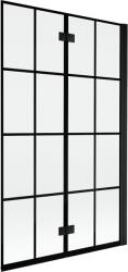 Mexen Mist 2-szárnyú jobbos zuhanyparaván 110 x 150 cm, fekete rács, fekete - 8A9-110-002-70-77-P