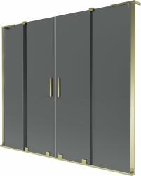 Mexen Velar L Duo fürdőkád paraván 2-szárnyú tolóajtós 200 x 150 cm, grafit, arany - 896-200-003-42-50