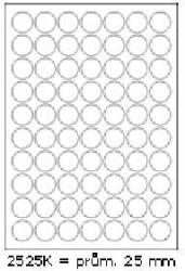CDRmarket Etichete autoadezive 25 mm, 70 etichete, A4, 100 de coli, rotunde (R0ECO.2525kA)