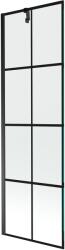 Mexen Next 1-szárnyú fürdőszobai válaszfal 60 x 150 cm, fekete rácsozás, fekete - 895-060-000-00-77-70