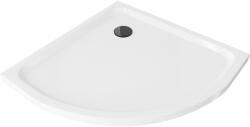 Mexen Flat slim félköríves zuhanytálca 90 x 90 cm, fehér, fekete szifonnal - 41109090B