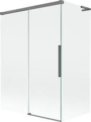 Mexen Rox L 2-szárnyú, részben tolható fürdőszobai paraván 120 + 70 x 150 cm, átlátszó, gun metal - 8C9L-120-070-95-00