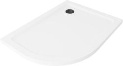 Mexen Flat félköríves slim zuhanytálca jobb 100 x 90 cm, fehér, fekete szifon - 41109010P-B